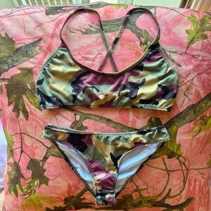 camouflage sexy y2k camo print 2 piece bikini set